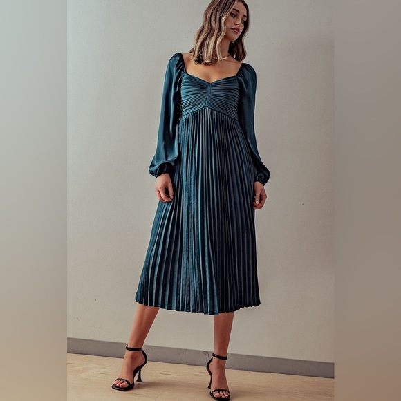 Satin Midi Dress - Picture 1 of 7